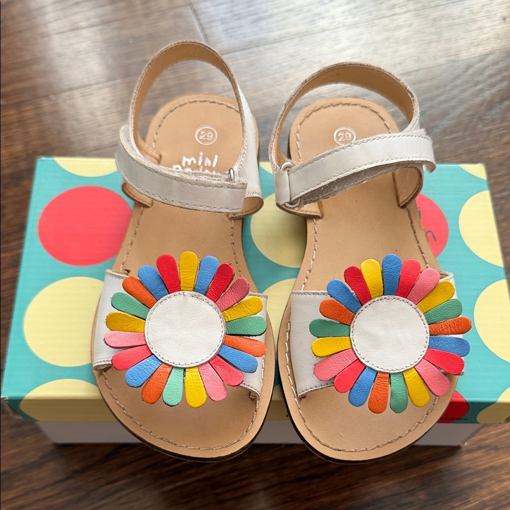 Mini Boden Kids Sandals with Colorful Flower